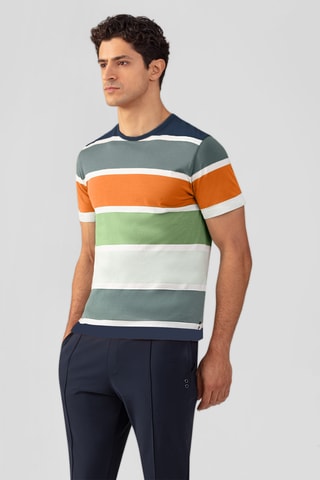 Camiseta SS25 - Azul marino, naranja y verde