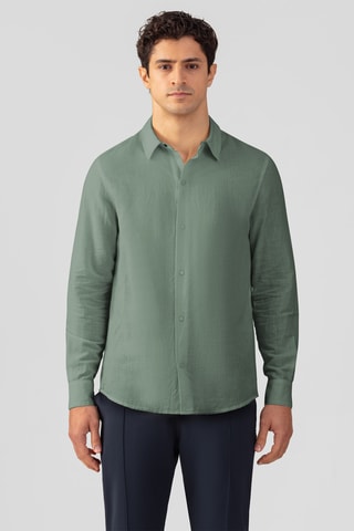 Camisa de lino SS25 fit - Verde