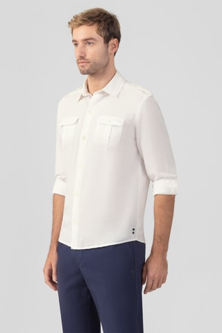Camisa de lino SS25 fit - Blanco