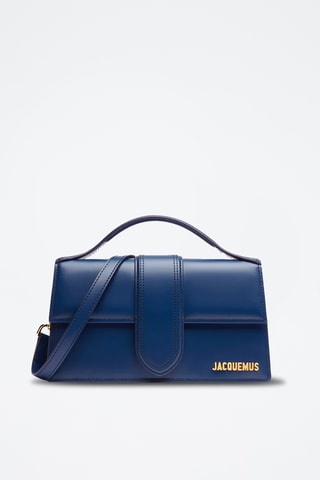 Sac à main en cuir de veau Grand Bambino - Bleu marine