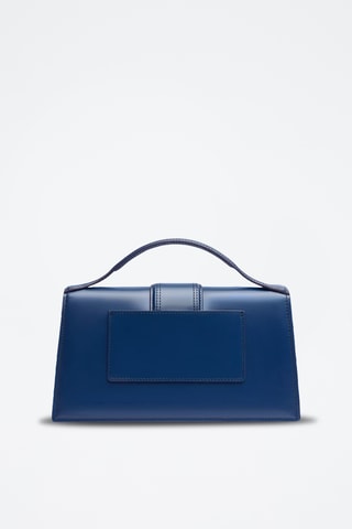 Sac à main en cuir de veau Grand Bambino - Bleu marine