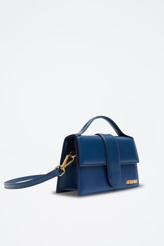 Sac à main en cuir de veau Grand Bambino - Bleu marine