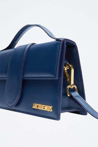 Sac à main en cuir de veau Grand Bambino - Bleu marine