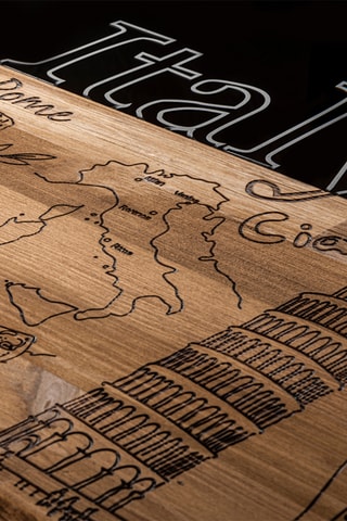 Targa da parete in legno Italy - 58 x 41 cm - Marrone