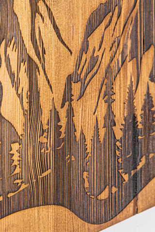 Decorazione da parete in legno Napoli - 58 x 40 cm - Marrone