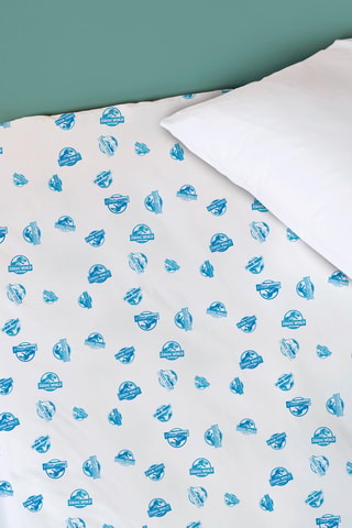 Drap-housse Jurassic World - Blanc et bleu