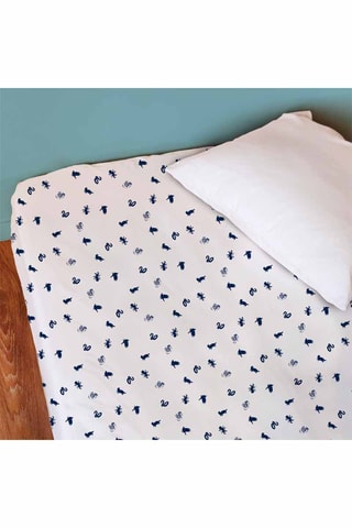 Drap-housse Harry Potter - Blanc et bleu marine