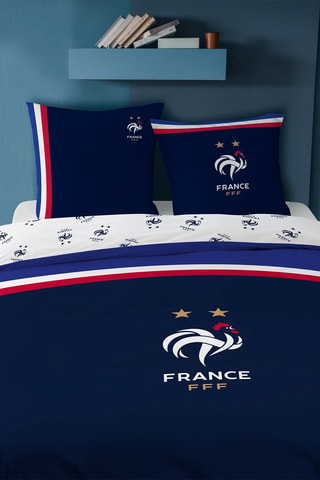 Parure de couette en coton FFF - Bleu marine