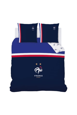 Parure de couette en coton FFF - Bleu marine