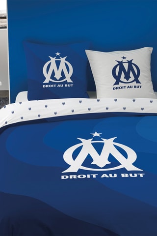 Parure de couette OM - Bleu foncé et blanc