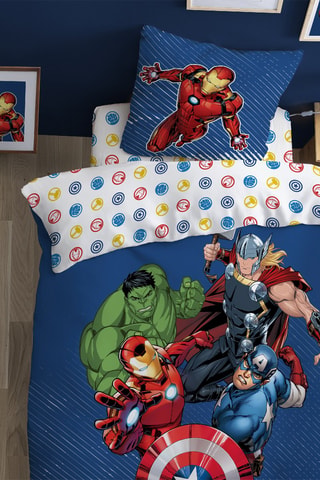 Parure de couette Avengers Home - Bleu - 140 x 200 cm
