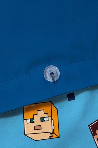 Parure de couette Minecraft Update  Bleu nuit et bleu