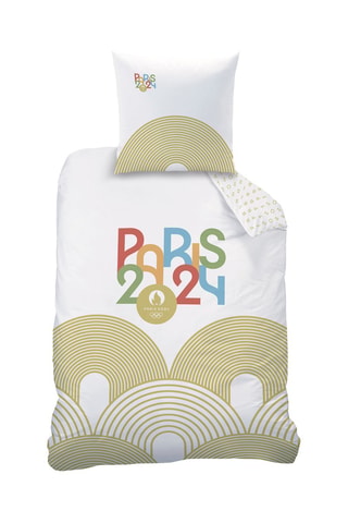 Parure de couette Paris 2024 - Ocre et blanc