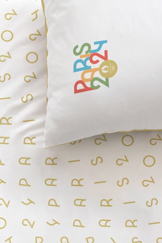 Parure de couette Paris 2024 - Ocre et blanc