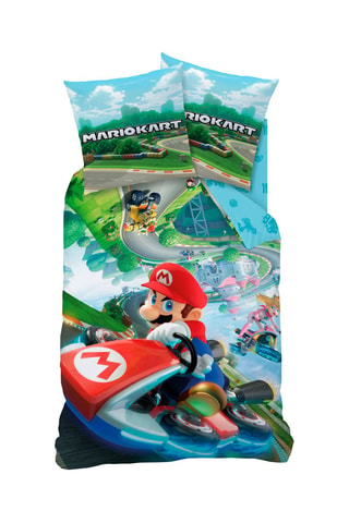 Parure de couette Mario Kart - Bleu et vert