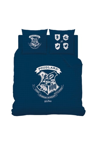 Parure de couette en coton 57 fils/cm² Harry Potter - Bleu marine