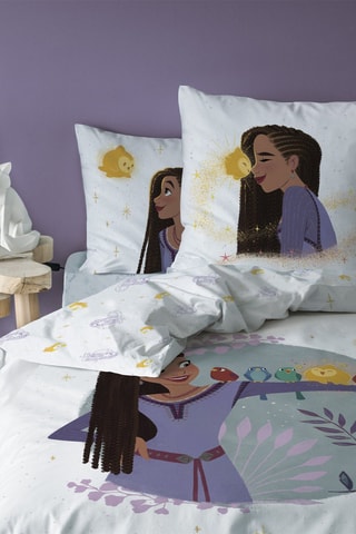 Parure de couette Wish : Asha et la Bonne Etoile Disney - Blanc et violet