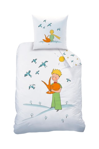 Parure de couette Le Petit Prince en coton 115 fils/cm² - Blanc