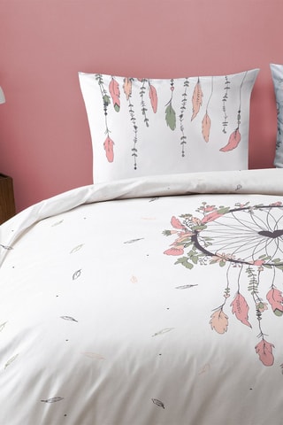 Parure de couette en coton 115 fils/cm² Attrape Cœur - Blanc