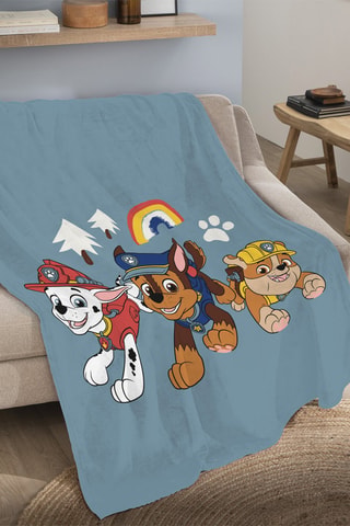 Plaid Marcus, Chase et Ruben Pat’ Patrouille - Bleu-gris - 125 x 150 cm