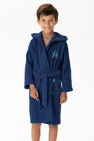 Peignoir à capuche OM - Bleu
