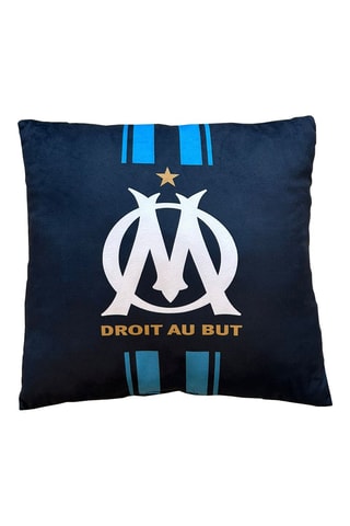 Coussin réversible OM - Bleu marine et blanc
