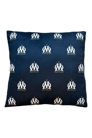 Coussin réversible OM - Bleu marine et blanc