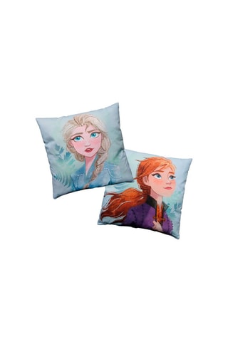 Coussin Elsa et Anna La Reine des Neiges II Disney - Ciel - 40 x 40 cm