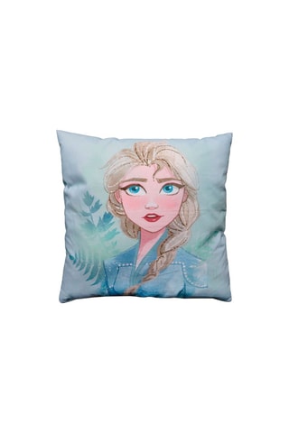 Coussin Elsa et Anna La Reine des Neiges II Disney - Ciel - 40 x 40 cm