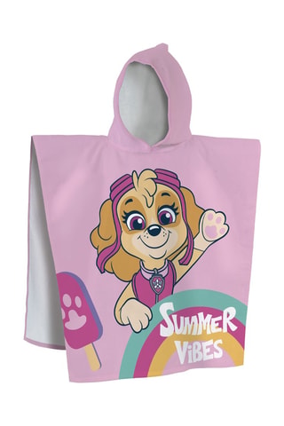 Poncho de bain Stella et Everest Pat’ Patrouille - Rose et gris