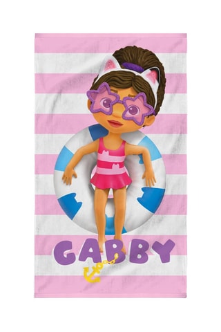 Drap de plage Gabby Gabby et la Maison Magique - Rose et bleu - 70 x 120 cm