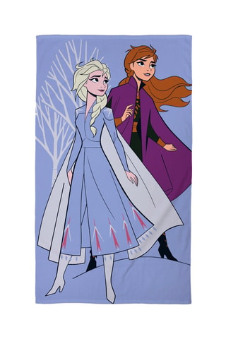 Serviette de plage Elsa et Anna La Reine des Neiges II Disney - Bleu - 70 x 120 cm