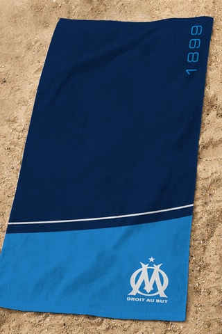 Drap de bain OM - Bleu et blanc - 75 x 150 cm
