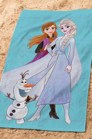 Drap de plage Elsa et Anna La Reine des Neiges II Disney - Bleu - 70 x 120 cm