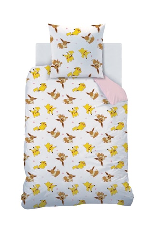 Parure de couette Pikachu et Evoli Pokémon - Rose