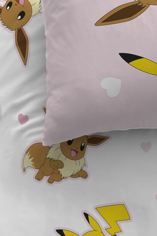 Parure de couette Pikachu et Evoli Pokémon - Rose