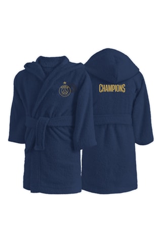 Peignoir à capuche PSG - Bleu marine