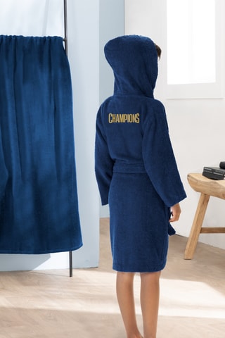Peignoir à capuche PSG - Bleu marine