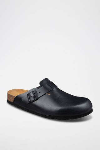 Sabots en cuir Olivier - Noir