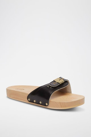 Mules en cuir Pescura Flat  - Noir