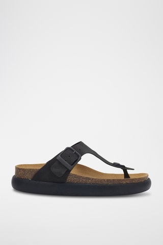 Sandales plateformes en nubuck - Blanc, doré et noir