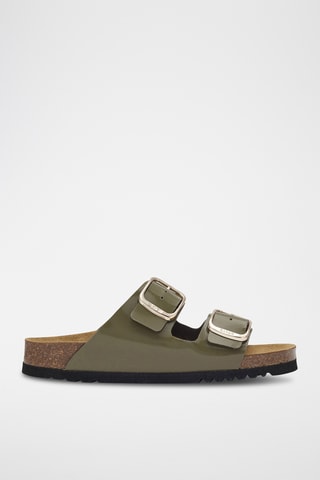 Mules vernies - Kaki