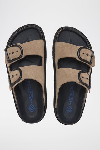Mules em nobuck - Castanho