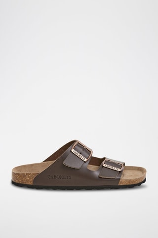 Mules em couro - Castanho