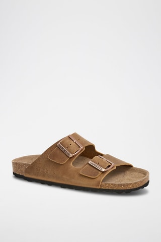 Mules em couro - Castanho
