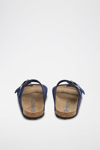 Mules em nobuck - Azul-marinho
