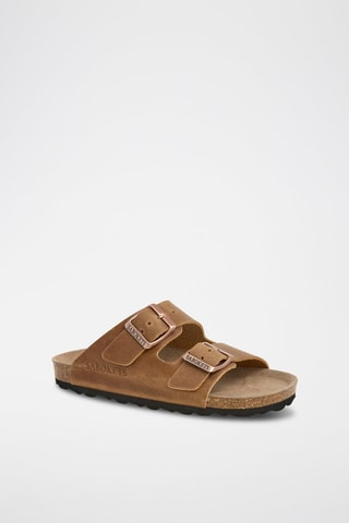 Mules em couro - Castanho