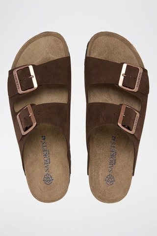 Mules em couro - Castanho