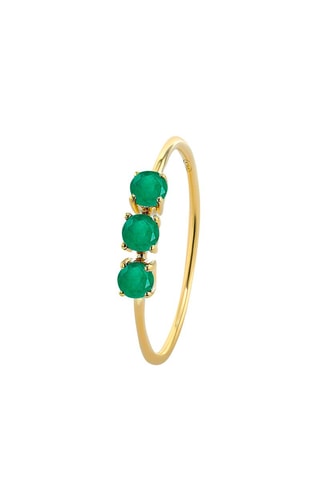 Anillo - Oro amarillo y esmeraldas