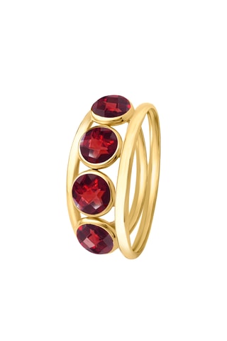 Anillo - Oro amarillo y granates